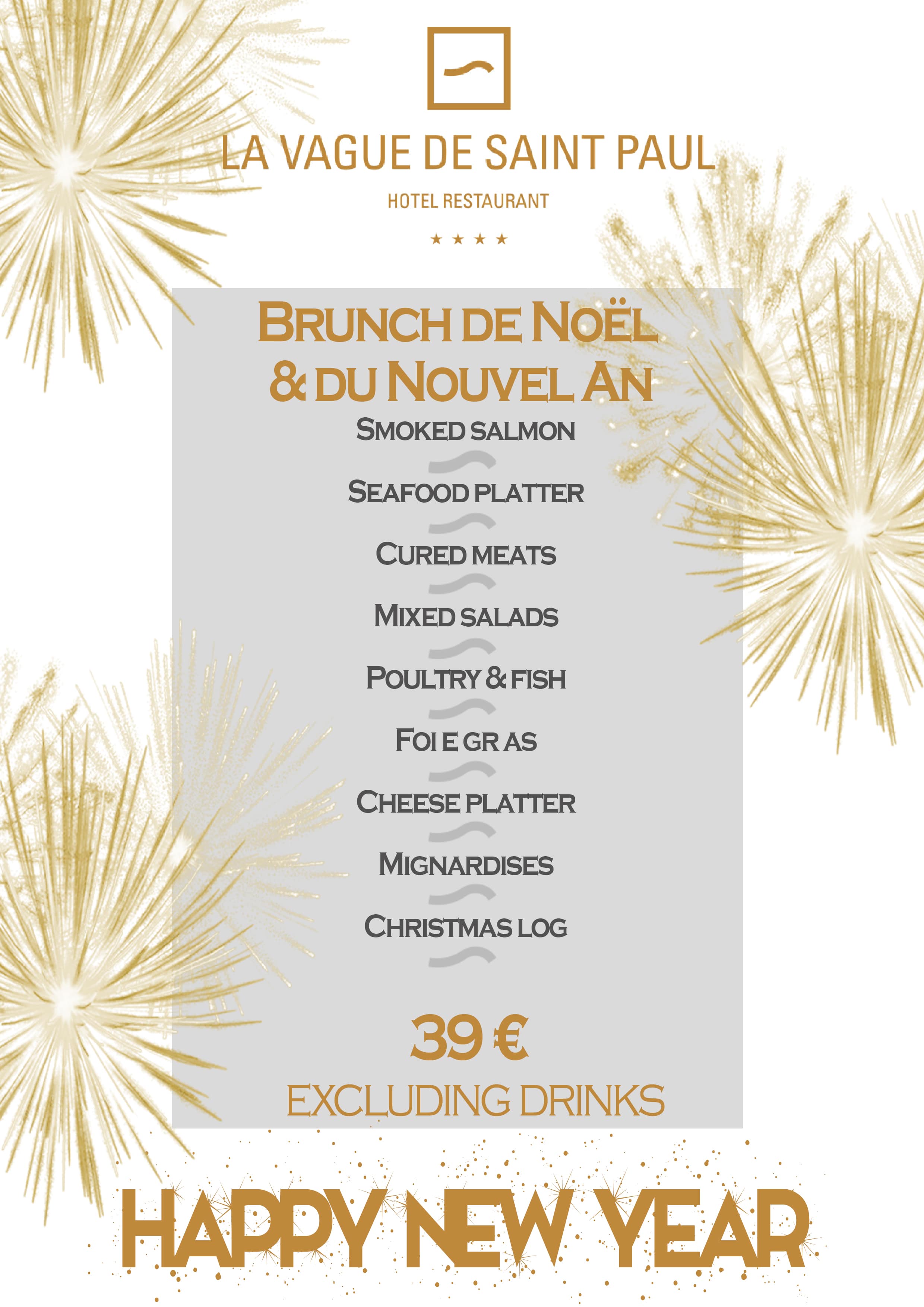 La Vague Restaurant Menu La Vague Restaurant Menu